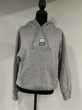 Obey Gray Pullover Hoodie with Icon Chest Patch